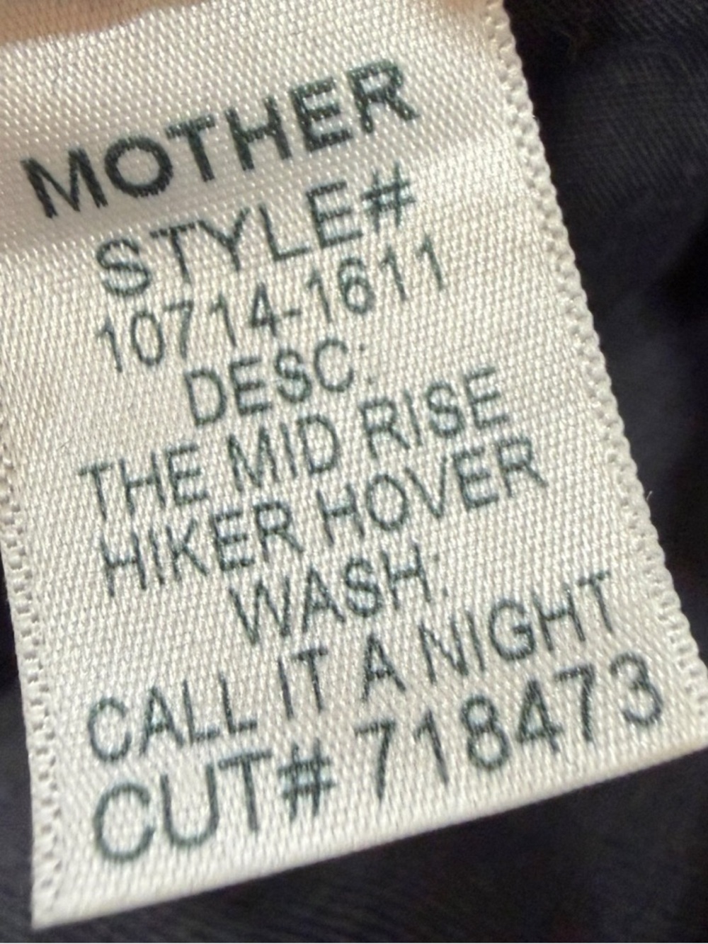 MOTHER The Mid Rise Hiker Hover Jeans in Call It A Night  Size 27 - Picture 7 of 15